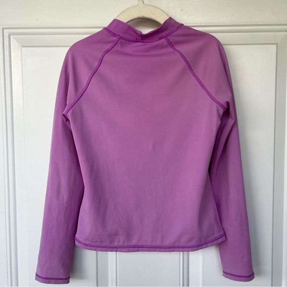 •Lands End• Girls Long Sleeve Sequin Shark Rash Guard  - Size Medium (5-6) - Picture 2 of 7